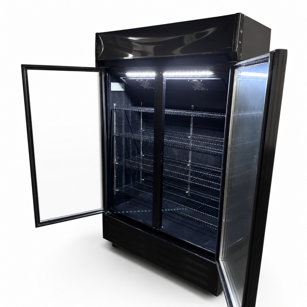Freeze. SixTen M B-Stock Drinks Fridge with Glass Doors, 550 L Capacity, Energy Class C, Lockable, with Castors