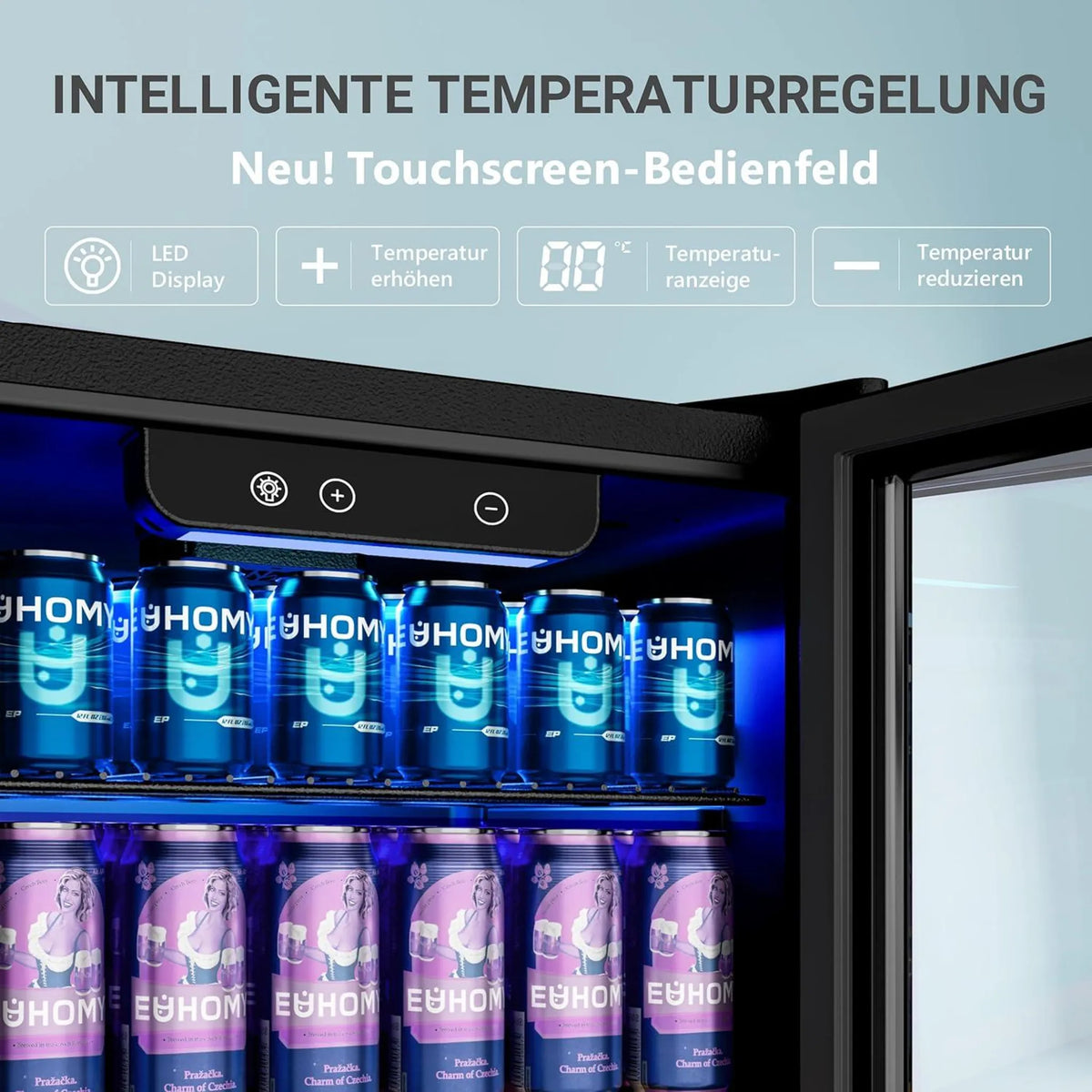 EUHOMY Getränkekühlschrank 90 l · Schwarz