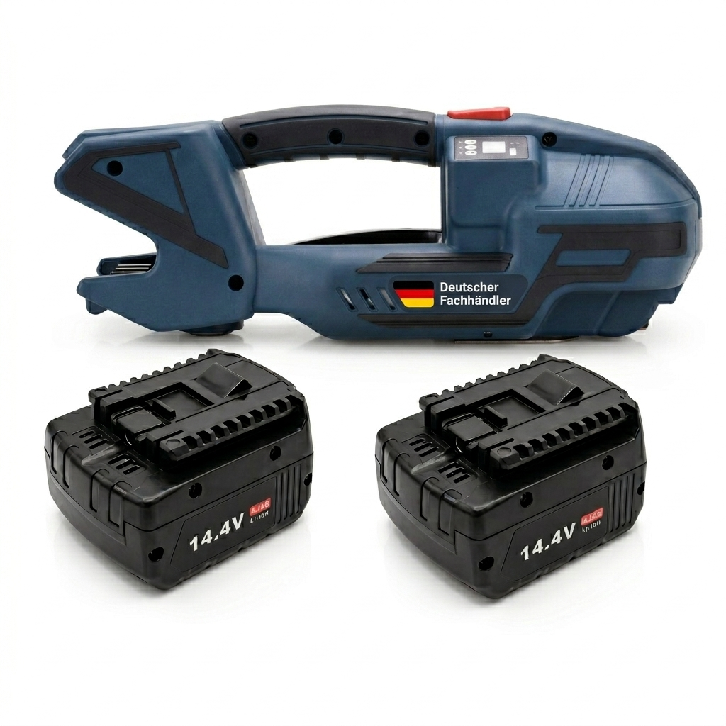 LastWerk V2 Battery Strapping Tool for 13 to 16 mm PP & PET Strapping, 2 × 4,000 mAh