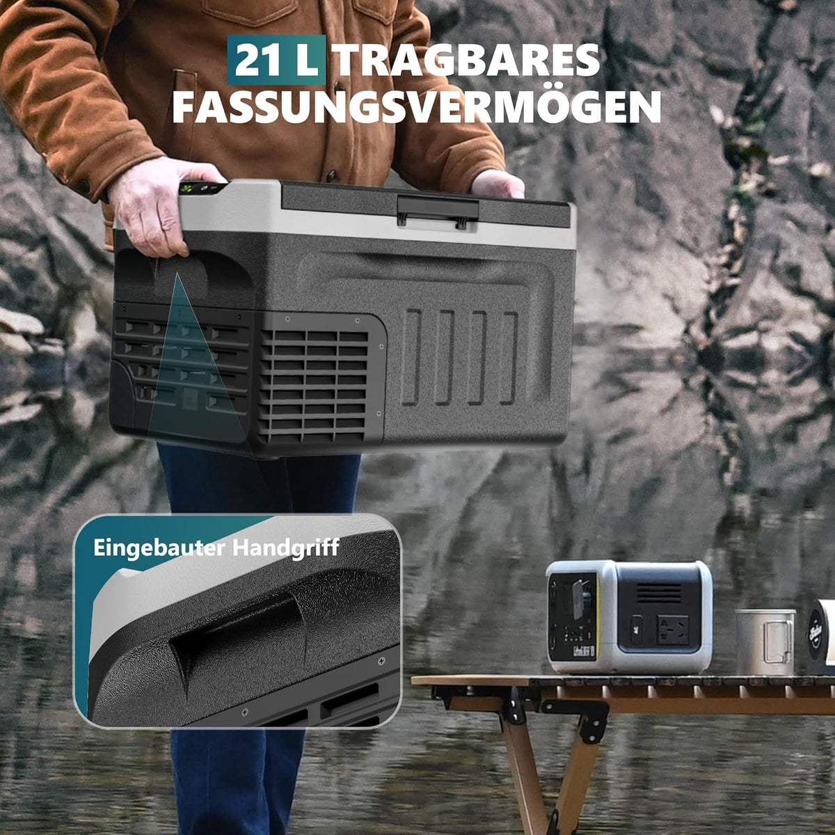 EUHOMY Kompressor-Kühlbox 21 l
