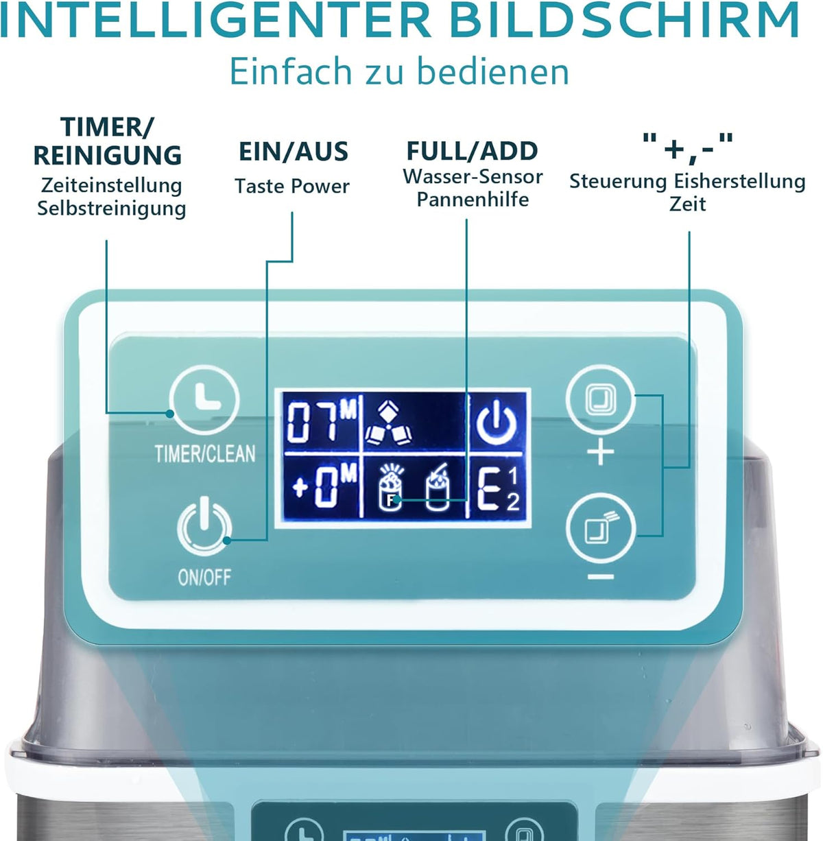 EUHOMY Eiswürfelmaschine Edelstahl