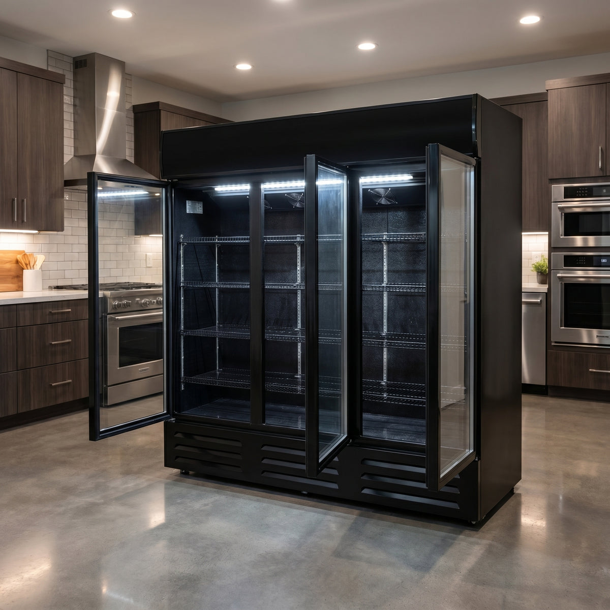 Freeze. NineThirty M B-Stock Drinks Fridge with Glass Doors, 800 L Capacity, Energy Class C, Lockable, with Castors
