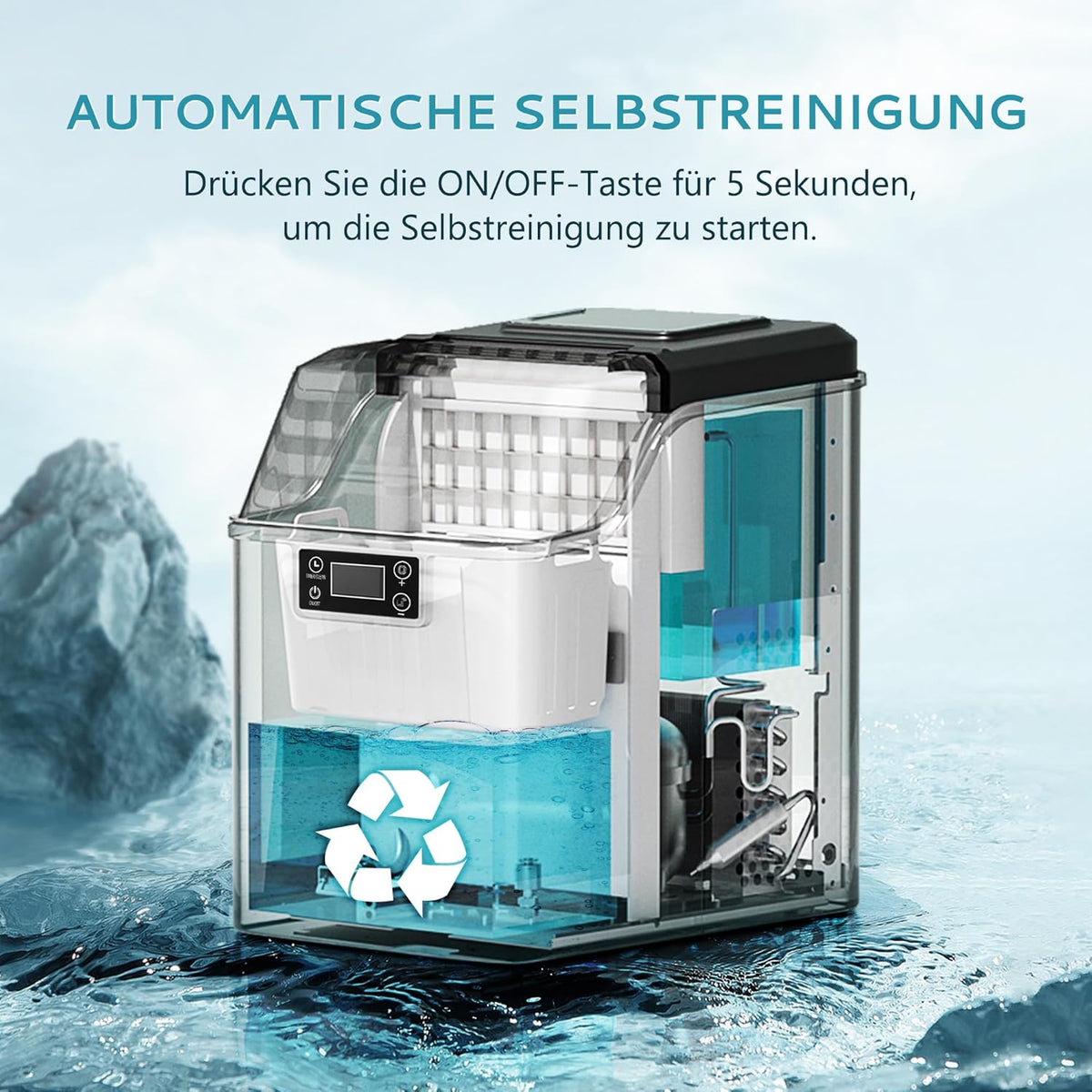 EUHOMY Eiswürfelmaschine Edelstahl