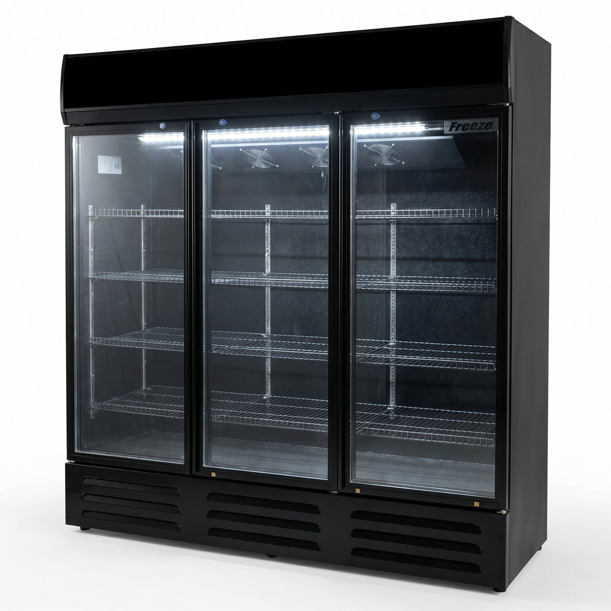 Freeze. NineThirty M B-Stock Drinks Fridge with Glass Doors, 800 L Capacity, Energy Class C, Lockable, with Castors