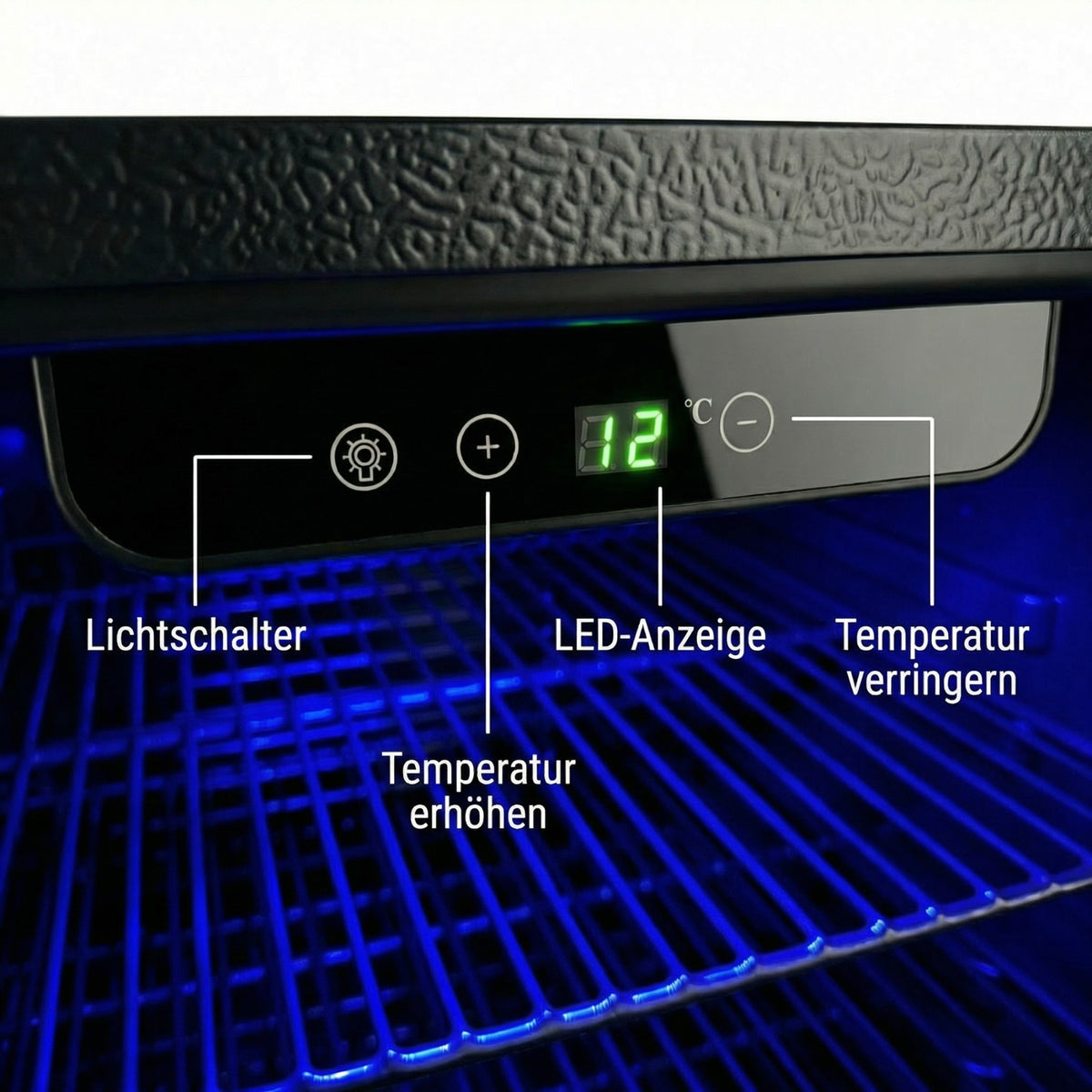Freeze. NinetyB+ frigorífico para bebidas de 90 L con puerta de cristal completa, mini frigorífico para 126 latas con estantes ajustables, vinoteca para casa, bar y oficina, negro