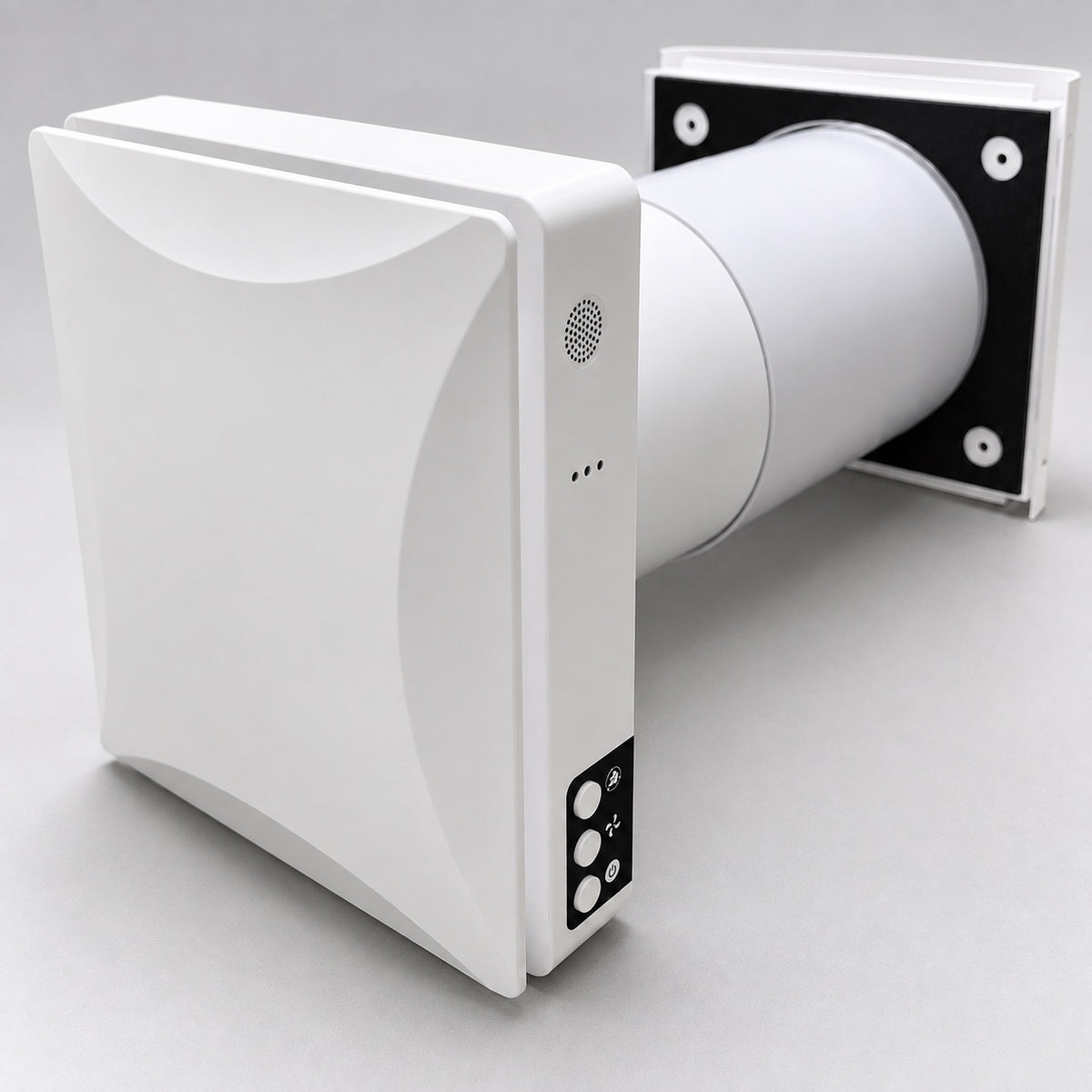 LastWerk AirReactor Ultra C dezentrale Lüftungsanlage mit Wärmerückgewinnung – CO₂-Sensor, WLAN-App, F7 + G1-Doppelfilterpatrone, KeramikPlus, bis 50 m³/h, Energieklasse A+