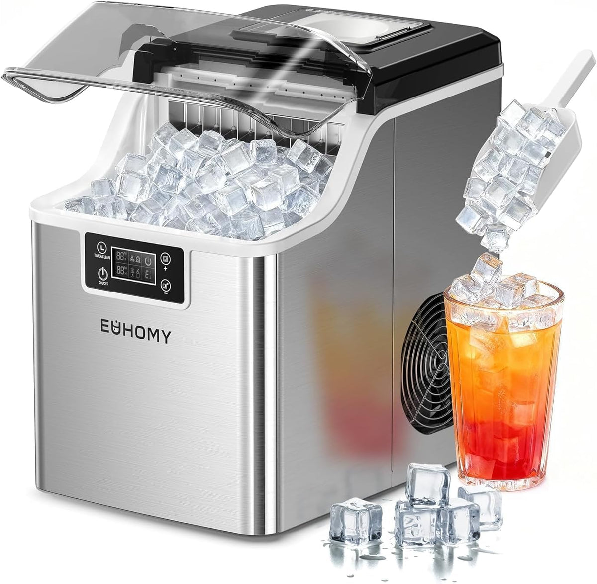 EUHOMY Eiswürfelmaschine Edelstahl