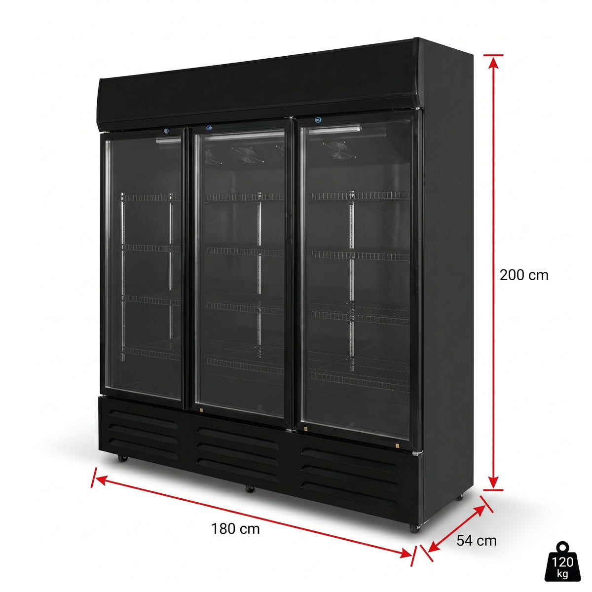 Freeze. NineThirty M B-Stock Drinks Fridge with Glass Doors, 800 L Capacity, Energy Class C, Lockable, with Castors