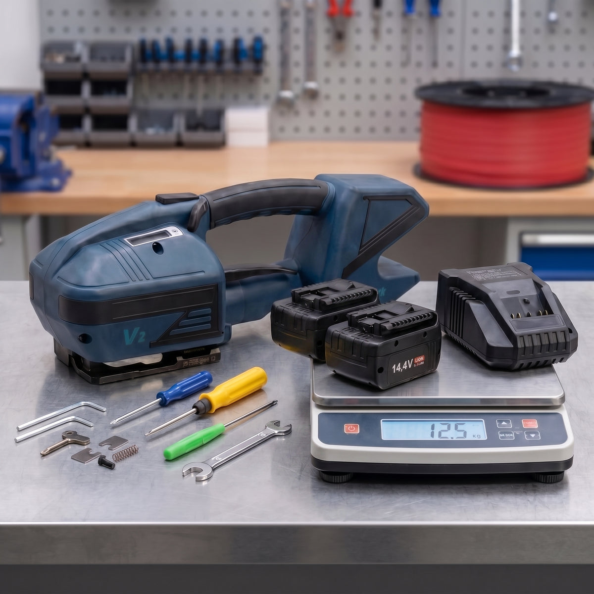 Lastwerk V2 Akku Umreifungsgerät für PP & PET Band 13–16 mm