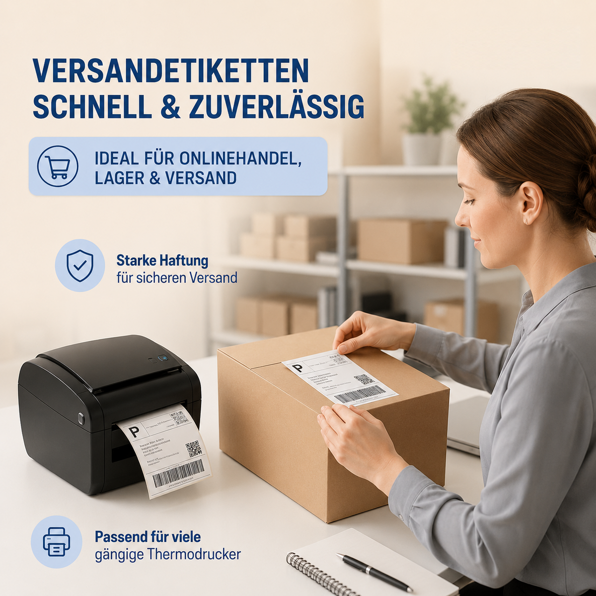 LastWerk Shipping Labels 100 x 150 cm on a Roll, 400 Labels per Roll