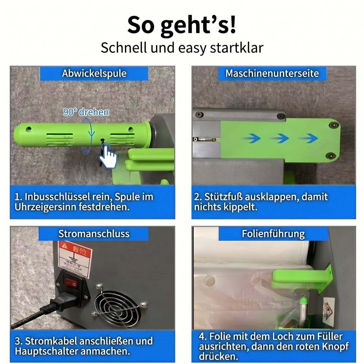 LastWerk Luftpolstermaschine für Luftkissenfolie inkl. 1x 300mm Bubble Film, kompakte Verpackungsmaschine mit digitaler Steuerung für Versand, Lager und E-Commerce