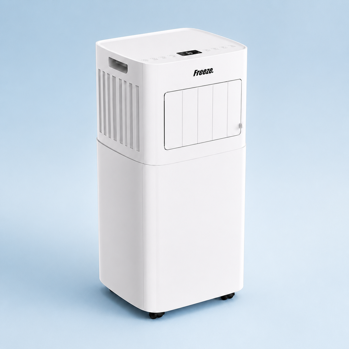 Freeze. nine 9000BTU Mobile Klimaanlage Weiß – Monoblock-Klimagerät mit LED-Display & Fernbedienung, Timer und Sleep‑Modus, verstellbarer Luftauslass, Kindersicherung, Rollen, inkl. Abluftschlauch & Fensterkit