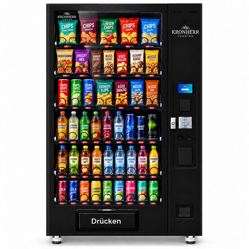 KRONHERR VENDING AF-60C(H5) Verkaufsautomat mit Kühlung, 60 Warenkanälen, 5-Zoll-Touchscreen und 4G