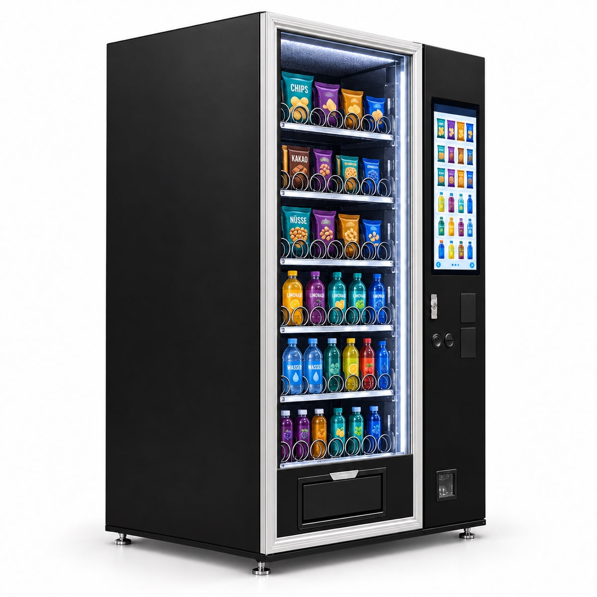 KRONHERR VENDING AF-CSC-60C(V22)-GS Verkaufsautomat mit Kühlung, 60 Warenkanälen, 21,5-Zoll-Touchscreen, 4G und WLAN
