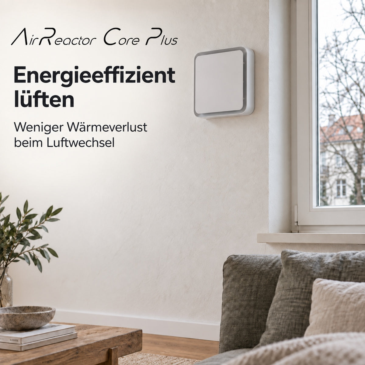 LastWerk AirReactor Core Plus HRV – Wohnraumlüftung mit HEPA-Filter, Nachtmodus & Fernbedienung, Ø 160 mm, 560 mm, Komplettset