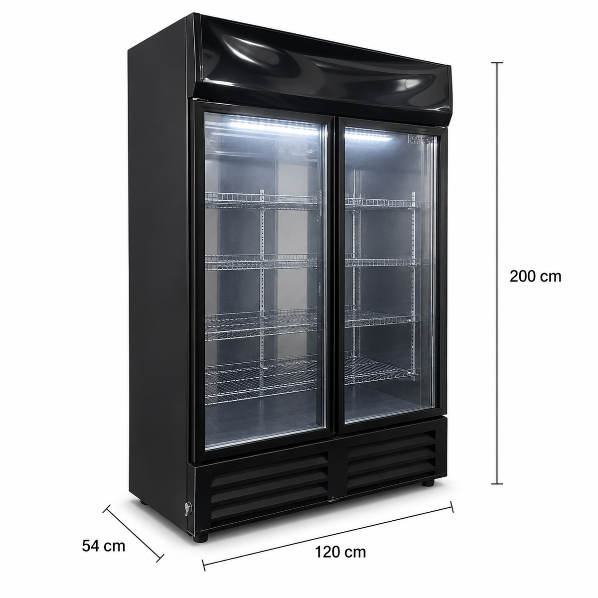 Freeze. SixTen M B-Stock Drinks Fridge with Glass Doors, 550 L Capacity, Energy Class C, Lockable, with Castors