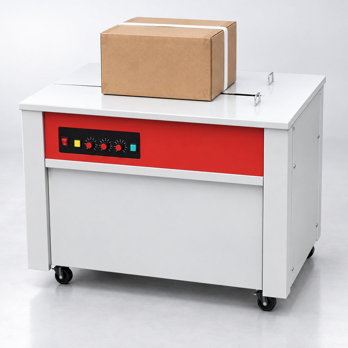 Halbautomatische Umreifungsmaschine DM8890H für 9 bis 14 mm PP-Band, 900 × 570 × 730 mm