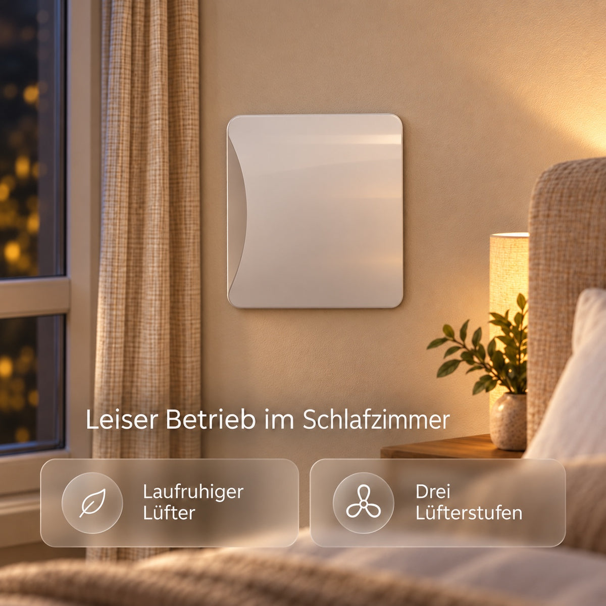 LastWerk AirReactor Pro dezentrale Lüftungsanlage mit Wärmerückgewinnung – Feuchtigkeitssensor, Fernbedienung, G1-Doppelfilterpatrone, bis 50 m³/h, Energieklasse A+