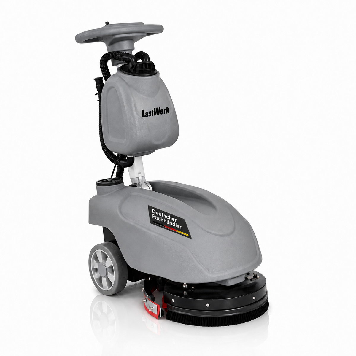 LastWerk HydroMax X1 Scrubber Dryer, 3-in-1 Scrubbing, Cleaning and Vacuuming, 10 L Clean Water and 15 L Recovery Tanks, 24 V/32 Ah Battery, 300 W Brush Motor, 400 W Vacuum Motor, up to 1,350 m²/h, Grey