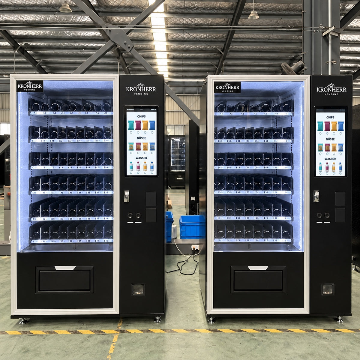 KRONHERR VENDING AF-CSC-60C(V22)-GS Verkaufsautomat mit Kühlung, 60 Warenkanälen, 21,5-Zoll-Touchscreen, 4G und WLAN
