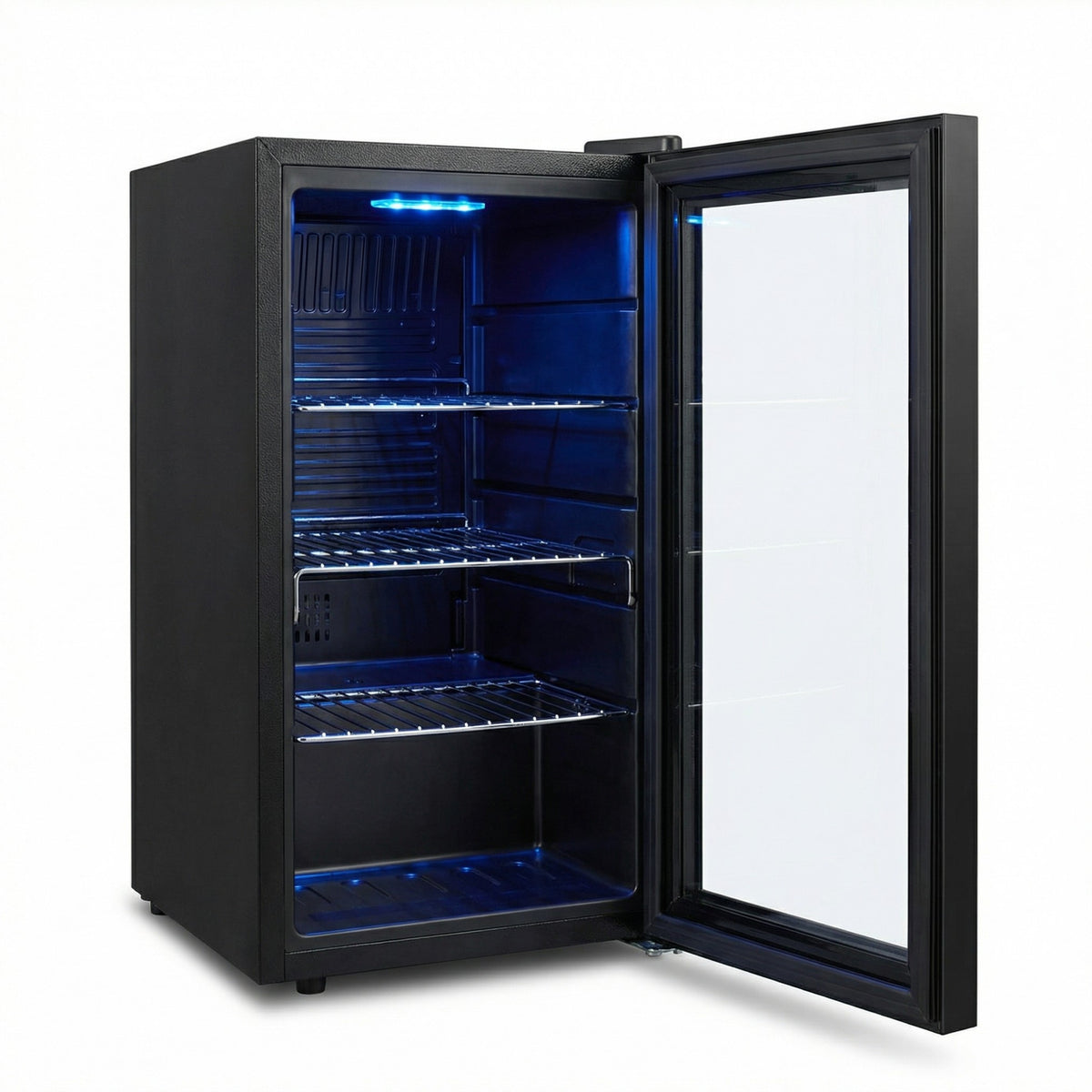 Freeze. seventyB Weinkühlschrank 68 L mit Glastür, verstellbaren Regalen, Schwarz