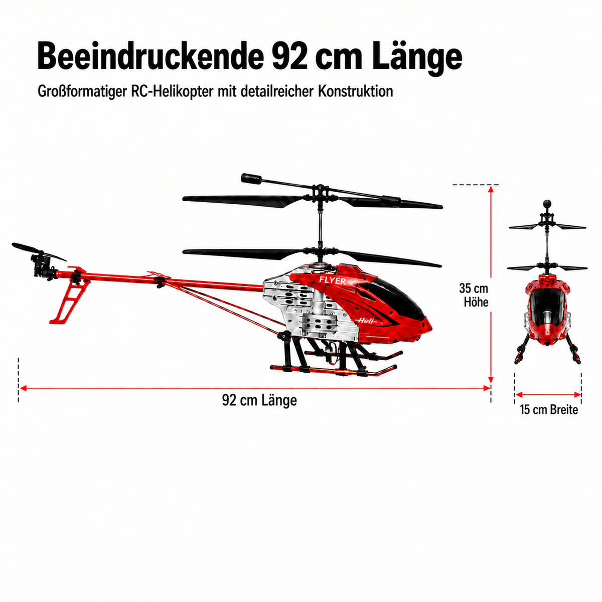 Flyer helicóptero RC 92 cm · Usado
