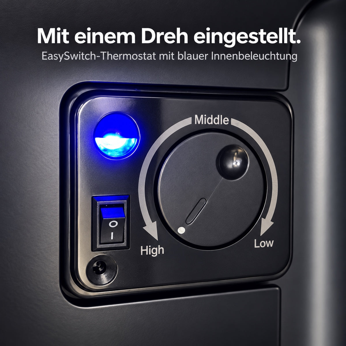 Freeze. FortySB mini fridge 40 l, completely silent, lockable minibar with solid door, blue interior lighting, EasySwitch thermostat, 2 glass shelves and 2 door compartments, Black