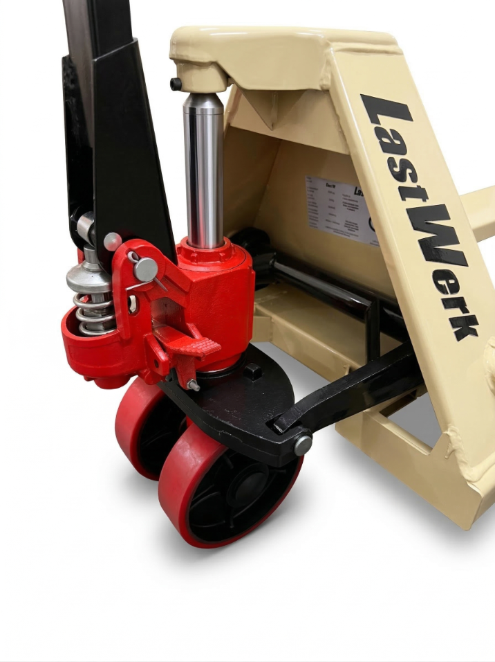 Transpaleta LastWerk One de 2.500 kg y 1.150 mm de longitud de horquillas, transpaleta manual para palés, carretilla elevadora manual de acero