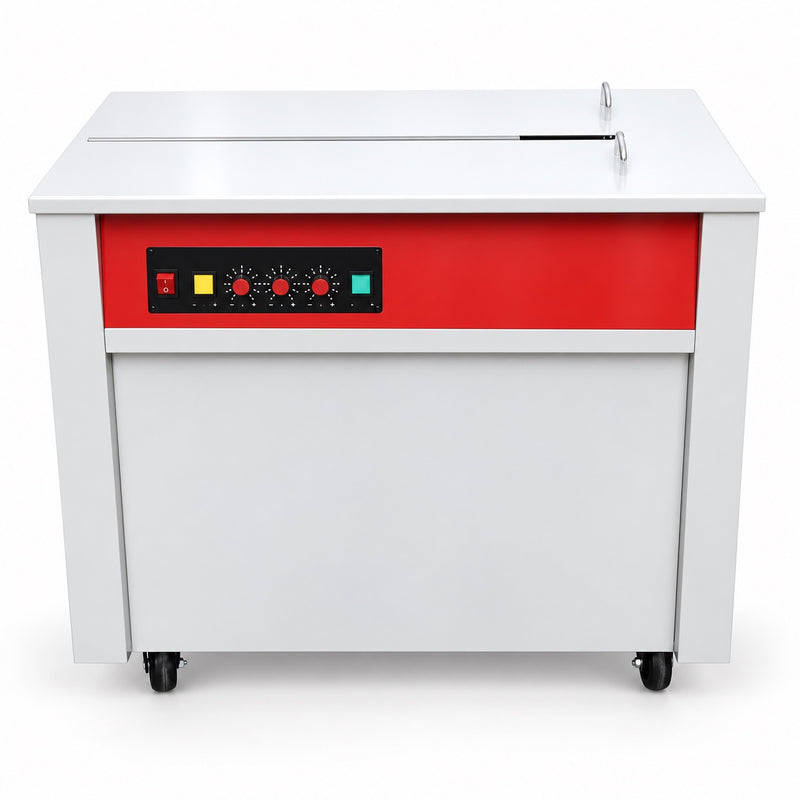Halbautomatische Umreifungsmaschine DM8890H für 9 bis 14 mm PP-Band, 900 × 570 × 730 mm
