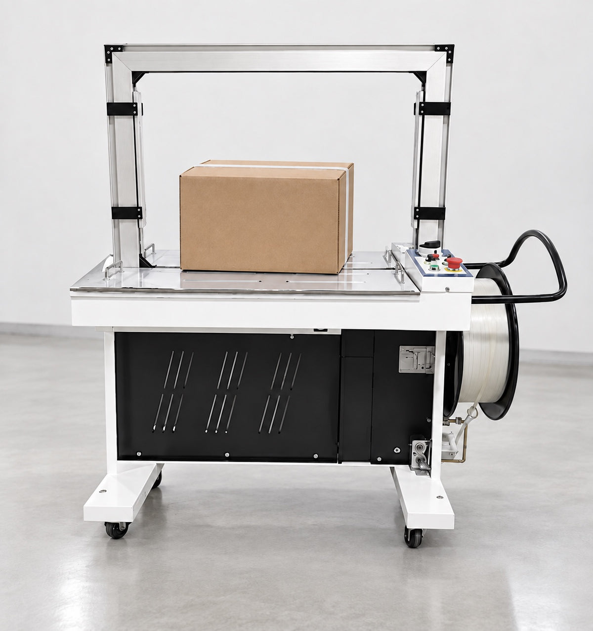 Vollautomatische Umreifungsmaschine YS-X201 für 12 mm PP-Band, Rahmenöffnung 800 × 600 mm