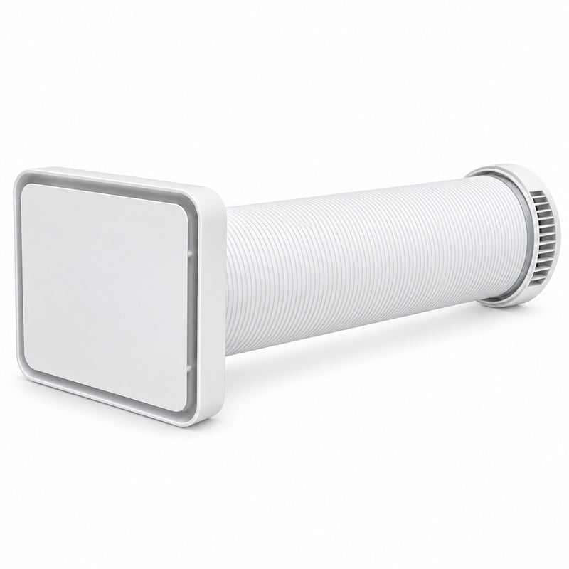 LastWerk AirReactor Core Plus HRV, ventilación doméstica con filtro HEPA, modo nocturno y mando a distancia, Ø 160 mm, 560 mm, set completo